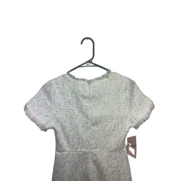 Olivaceous Women’s Sleeveless White Sequin Zipper Lined Dress Small Fringe NWT - Picture 8 of 12